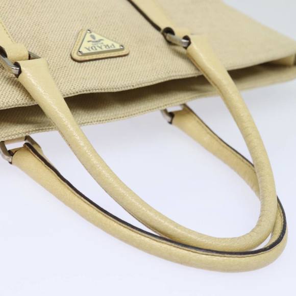 PRADA Hand Bag Canvas Beige Auth ep4722 - Picture 6 of 16
